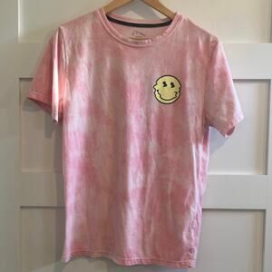 Art Class Pink Tie Dye Smiley Face Short Sleeve Crewneck Kids Tee Size XXL